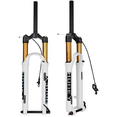 FukkeR Mountain Bike Air Suspension Fork 27.5" 29" AM E-Bike Front Fork Straight Tube 28.6mm Travel 140mm Thru Axle 100 * 15mm Rebound Adjustment Disc Brake