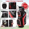 ULTIMATE 14-Way Golf Stand Bag, Portable Golf Bag w/ 6 Pockets,Cooler Bag & Waterproof Valuable Pocket, Rain Hood, Ergonomic Dual Strap System & Carrying Handles, 5 LBS Lightweight for Adults (Red) view 2