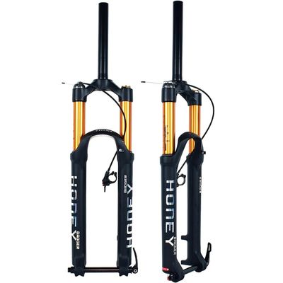 FukkeR Mountain Bike Air Suspension Fork 27.5" 29" AM E-Bike Front Fork Straight Tube 28.6mm Travel 140mm Thru Axle 100 * 15mm Rebound Adjustment Disc Brake