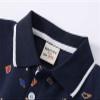 Little Boys Short Sleeve Plo Shirt Kids Summer Cartoon Print Tee School niform Comfortable (Navy-A, 5-6 Years) view 3