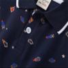 Little Boys Short Sleeve Plo Shirt Kids Summer Cartoon Print Tee School niform Comfortable (Navy-A, 5-6 Years) view 4