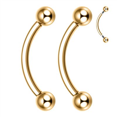 GAGABODY Gold Eyebrow Jewelry Navel Ring Cartilage Piercing Jewelry 16G 8mm