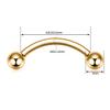 GAGABODY Gold Eyebrow Jewelry Navel Ring Cartilage Piercing Jewelry 16G 8mm view 2