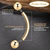 GAGABODY Gold Eyebrow Jewelry Navel Ring Cartilage Piercing Jewelry 16G 8mm view 4