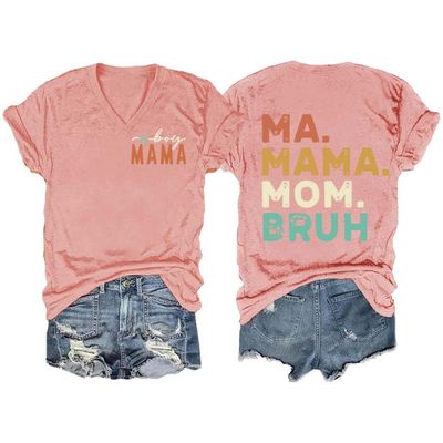 MOGUI Mama Mommy Mom Bruh Shirt Sweatshirt Mama Mommy Mom Bruh Shirt Plus Size, Large, Sakura