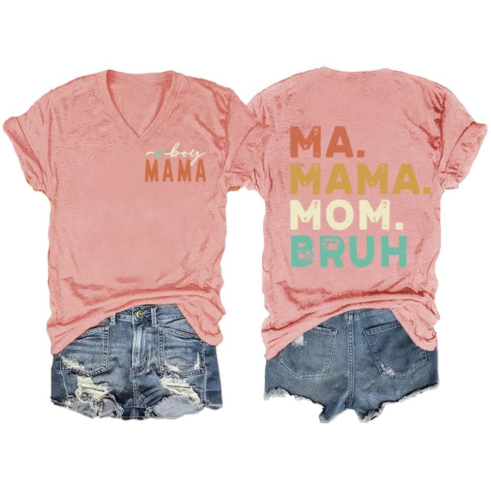 MOGUI Mama Mommy Mom Bruh Shirt Sweatshirt Mama Mommy Mom Bruh Shirt Plus Size, Large, Sakura