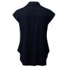 Summer Tops for Women 2026 Trendy Cotton Linen Button Down Shirts Dressy Cap Sleeve Collared Business Casual Blouses Business Casual Tops for Women Navy S view 4