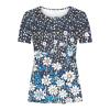 SMIDOW Summer Tops for Women 2026 Trendy Boho Floral Print Tunic Shirts Short Sleeve Button v Neck Tshirt Casual Loose Blouse Casual Summer Tops for Women 2026 Blue M view 4