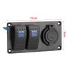 12-24V Rocker Switch Panel, 2 Gang Switch Panel Car Switch Panel with 3.1A Dual USB Port for Car RV Marine Boat view 2