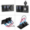 12-24V Rocker Switch Panel, 2 Gang Switch Panel Car Switch Panel with 3.1A Dual USB Port for Car RV Marine Boat view 3