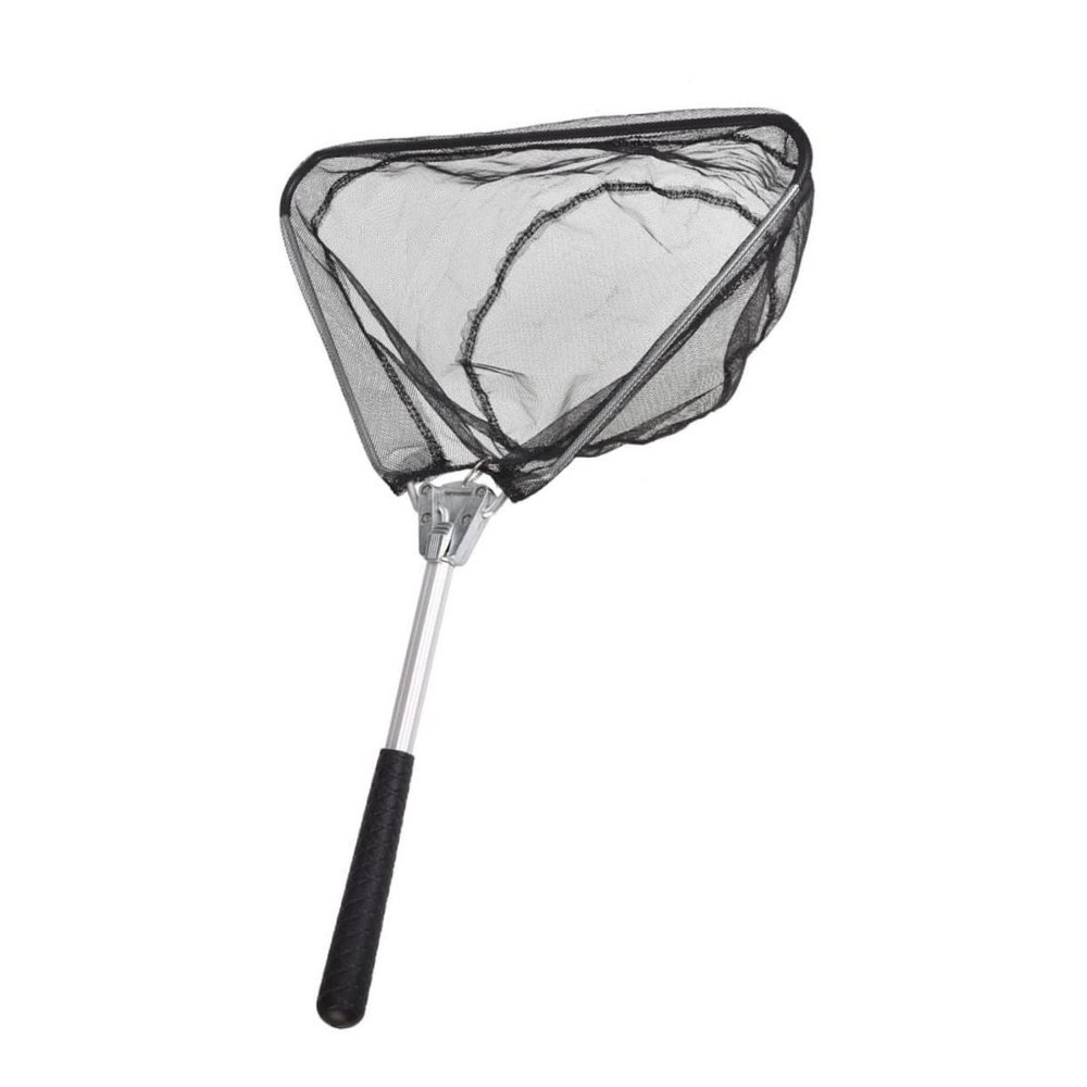 Happyyami Aluminum Alloy Mini Collapsible Fishing Net Triangle Design for Easy Carrying Handle for River and Lake Fishing