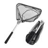 Happyyami Aluminum Alloy Mini Collapsible Fishing Net Triangle Design for Easy Carrying Handle for River and Lake Fishing view 4