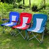 Backrest Chair Outdoor Multi-Purpose Camping Armchair wear-Resistant Oxford Cloth Folding Chair Non-Slip Fishing Beach Chair Deck Chair Office Lunch Break Chair with Cup Holder B Colour:A (A) view 2