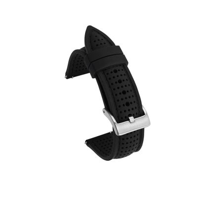 18mm 20mm 22mm 24mm Silicone Sport Strap Waterproof Rubber Men Replacement Band for Samsung S3 for Huawei Watch GT2 46mm for Amazfit GTR (Color : Black silver, Size : 18mm)