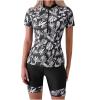 2025 Women's Two Piece Short Sleeve Rash Guard Zipper Swimsuit Athletic Swimwear UV Sun Protection Swim Shirt UPF 50+ Black view 1
