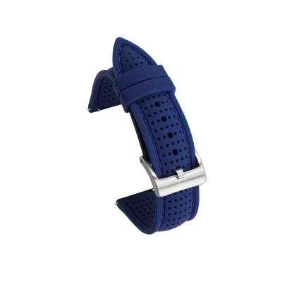 18mm 20mm 22mm 24mm Silicone Sport Strap Waterproof Rubber Men Replacement Band for Samsung S3 for Huawei Watch GT2 46mm for Amazfit GTR (Color : Blue silver, Size : 24mm)