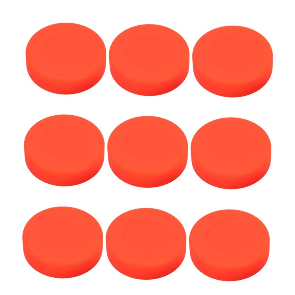 BESPORTBLE 12pcs Adjustable Hardness Rubber Ice Hockey Pucks Durable Matte Sports Balls for Roller and Street Hockey for Practice and Training Orange
