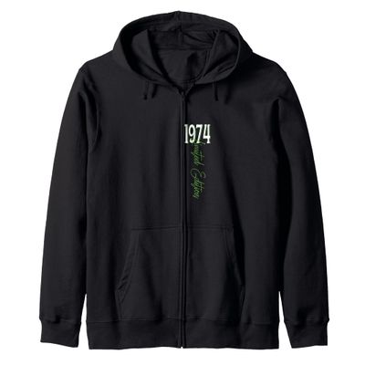 1974 Happy Birthday Birth Party Vintage Zip Hoodie