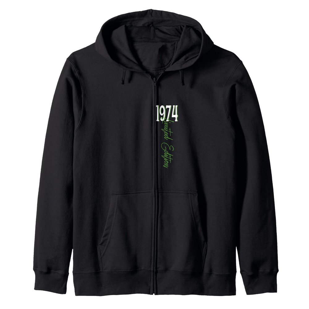 1974 Happy Birthday Birth Party Vintage Zip Hoodie