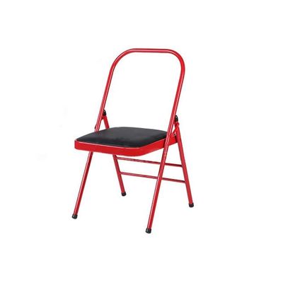 Yoga Chair Head Stand Reinforced Folding Yoga Chair Steel Pipe Yoga Chair Auxiliary Tool Faux Leather Yoga Chair (Color : Red) Colour:Red (Color : Brown) (Red/Black)