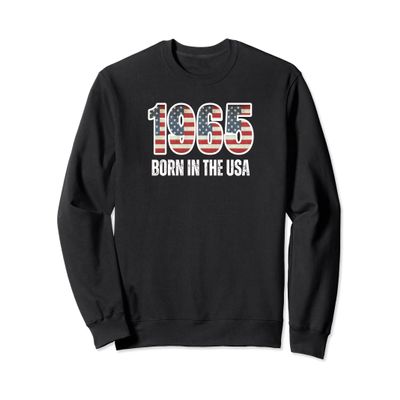Vintage 1965 Born in the USA Birthday American Flag Men's Sweatshirt