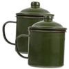 Anneome 2pcs Enamel Mug Lid Vintage Style Mugs for Hot Water Tea Milk Heat Resistant Cup for Outdoor view 1