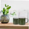 Anneome 2pcs Enamel Mug Lid Vintage Style Mugs for Hot Water Tea Milk Heat Resistant Cup for Outdoor view 3