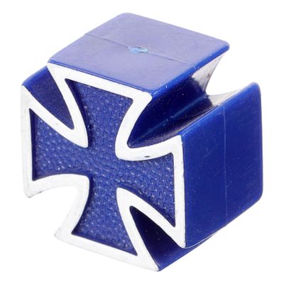 GOOHOCHY Car Tire Valve Stem Cap Cross Designed Tire Air Nozzle Cover Set of 4 Blue for Auto Bike