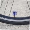 GOOHOCHY Car Tire Valve Stem Cap Cross Designed Tire Air Nozzle Cover Set of 4 Blue for Auto Bike view 2