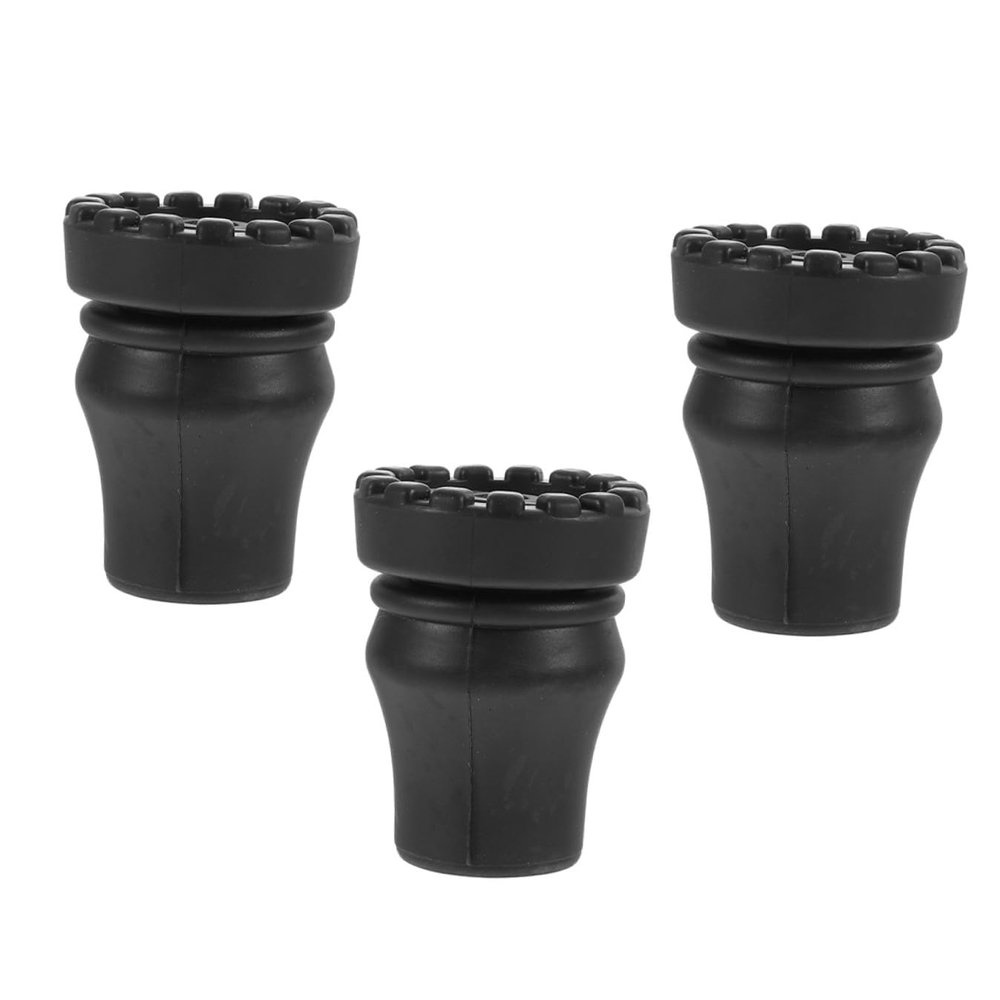 KICHOUSE 3pcs Skid Trekking Pole Foot Covers Non- Crutch Protectors for Enhanced Stability Soft Ground Easy to Install Trekking Accessories Inner Diameter