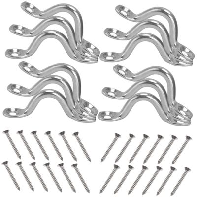 KICHOUSE Kayak Plugs 12pcs Set Boat Eye Loop Pontoon Kayak Plugs Marine Boat Eye Loop Stainless Steel Pad