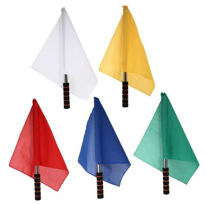 5pcs Referee Signal Flags Bright Hand Waving Flags for Traffic Warning and Sports Cheer Lightweight Outdoor Games and Racing Events