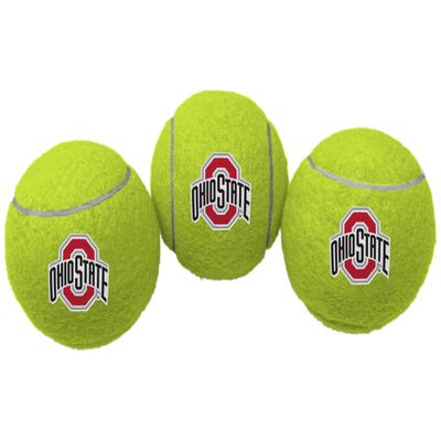 ShopInstaPets 3 Pack Tennis Balls | Officially Licensed | Great for Dogs & Tennis Players (Ohio State Buckeyes)
