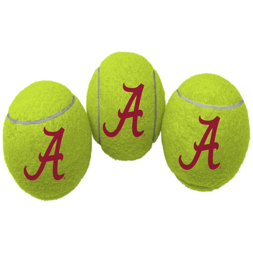 ShopInstaPets 3 Pack Tennis Balls | Officially Licensed | Great for Dogs & Tennis Players (Alabama Crimson Tide)
