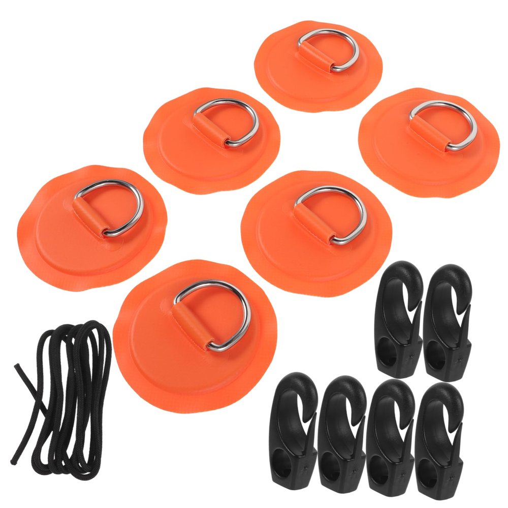 BCOATH Kayak Deck Anchor Line D-Ring Patches Canoe D-Ring Patch Suit Elastic Rope