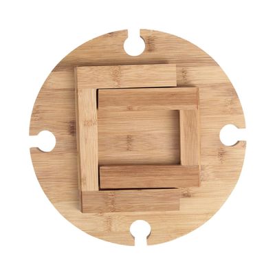 GOOHOCHY Compact Mini Camping Table for Outdoor Wine Festivals Family Picnics Beach Camping Sturdy Wood Folding Table Bottle Rack