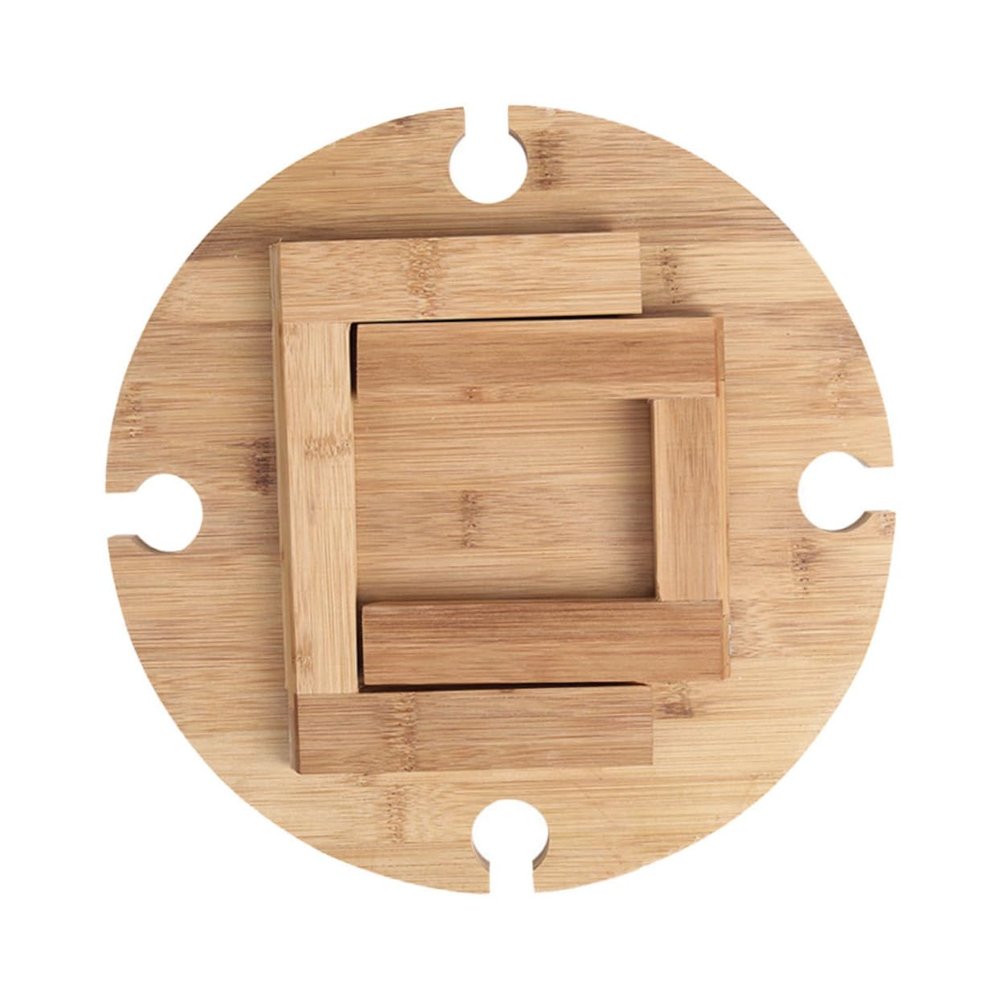 GOOHOCHY Compact Mini Camping Table for Outdoor Wine Festivals Family Picnics Beach Camping Sturdy Wood Folding Table Bottle Rack