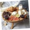 GOOHOCHY Compact Mini Camping Table for Outdoor Wine Festivals Family Picnics Beach Camping Sturdy Wood Folding Table Bottle Rack view 3