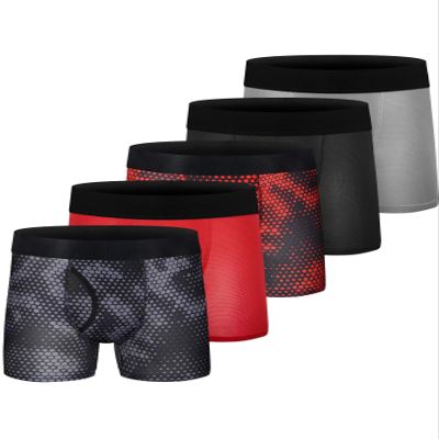 CSYER Boys Boxer Briefs Underwear Polyester Mesh Performance Sport Boxer Briefs for Big Boy with Fly 5 Pack 14-16 Multicolor
