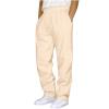 Mens Sweatpants with Pockets Baggy Sweat Pants Wide Leg Casual Athletic Workout Gym Clothes Straight Leg Open Bottom Sweatpants Fleece Lined Jogger with Pockets Winter Fall Clothing Beige view 1