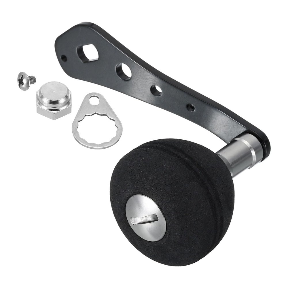 PATIKIL Baitcasting Power Handle, Aluminum Alloy Fishing Reel Handle EVA Knob Grip Replacement for Rocker Arm Accessories, Black