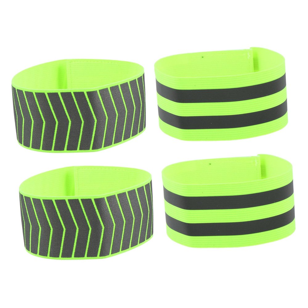 Anneome 4pcs Reflective Wrist Bands for Running Safety Straps Bright Reflective Tape for Night Safety Equipment