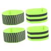 Anneome 4pcs Reflective Wrist Bands for Running Safety Straps Bright Reflective Tape for Night Safety Equipment