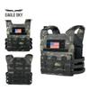 Eagle Sky Tactical Vest ES-2, Light Weight, Tough 500D Nylon, Universal Adjustable Size S-XXL, Breathable 3D Mesh Liner (Nylon, Black Camo) view 2