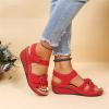 Generic Women Sandals Size 7 Womens Flat Slide Sandals, Summer Fashion Sandals, Comfy Style | Warm-weather Favorite, 8.5, Red view 2