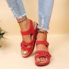 Generic Women Sandals Size 7 Womens Flat Slide Sandals, Summer Fashion Sandals, Comfy Style | Warm-weather Favorite, 8.5, Red view 3
