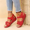 Generic Women Sandals Size 7 Womens Flat Slide Sandals, Summer Fashion Sandals, Comfy Style | Warm-weather Favorite, 8.5, Red view 4