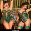Avidlove Lingerie for Women Lace Halter V Neck Bodysuit with Garter Belts Teddy Sleepwear Green XXL view 2