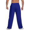 Baggy Sweatpants Men Wide Leg Sweat Pants Mens Clothing Casual Athletic Workout Straight Leg Open Bottom Sweatpants Fleece Lined Jogger with Pockets Fall Winter Clothes Blue view 2