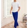 Baggy Sweatpants Men Wide Leg Sweat Pants Mens Clothing Casual Athletic Workout Straight Leg Open Bottom Sweatpants Fleece Lined Jogger with Pockets Fall Winter Clothes Blue view 3